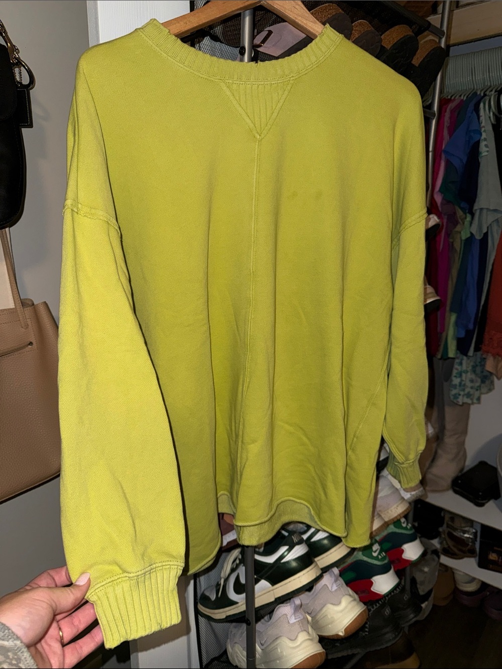 aerie Men's Bright Lime Crewneck Sweatshirt